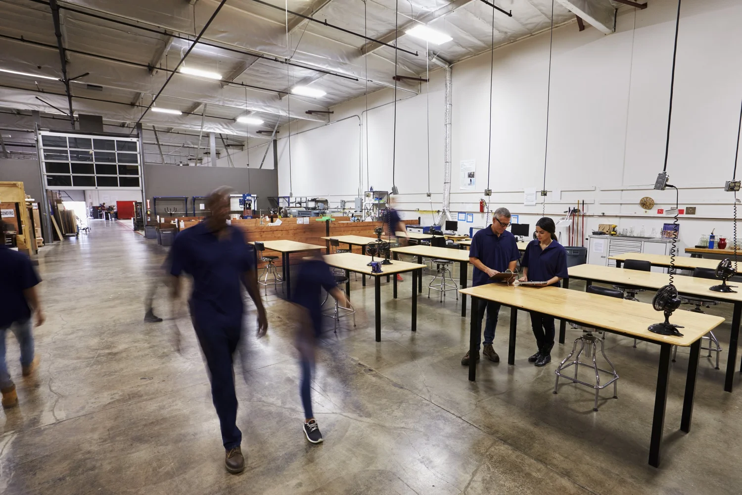 A production line in a manufacturing plant