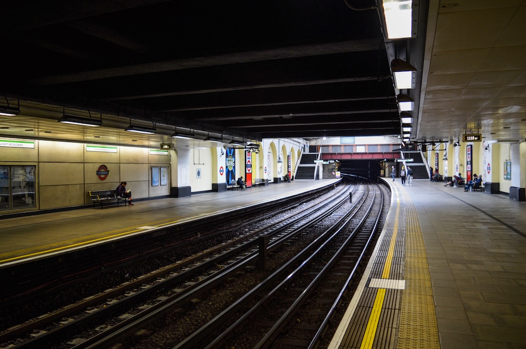 A metro train on an urban rail network