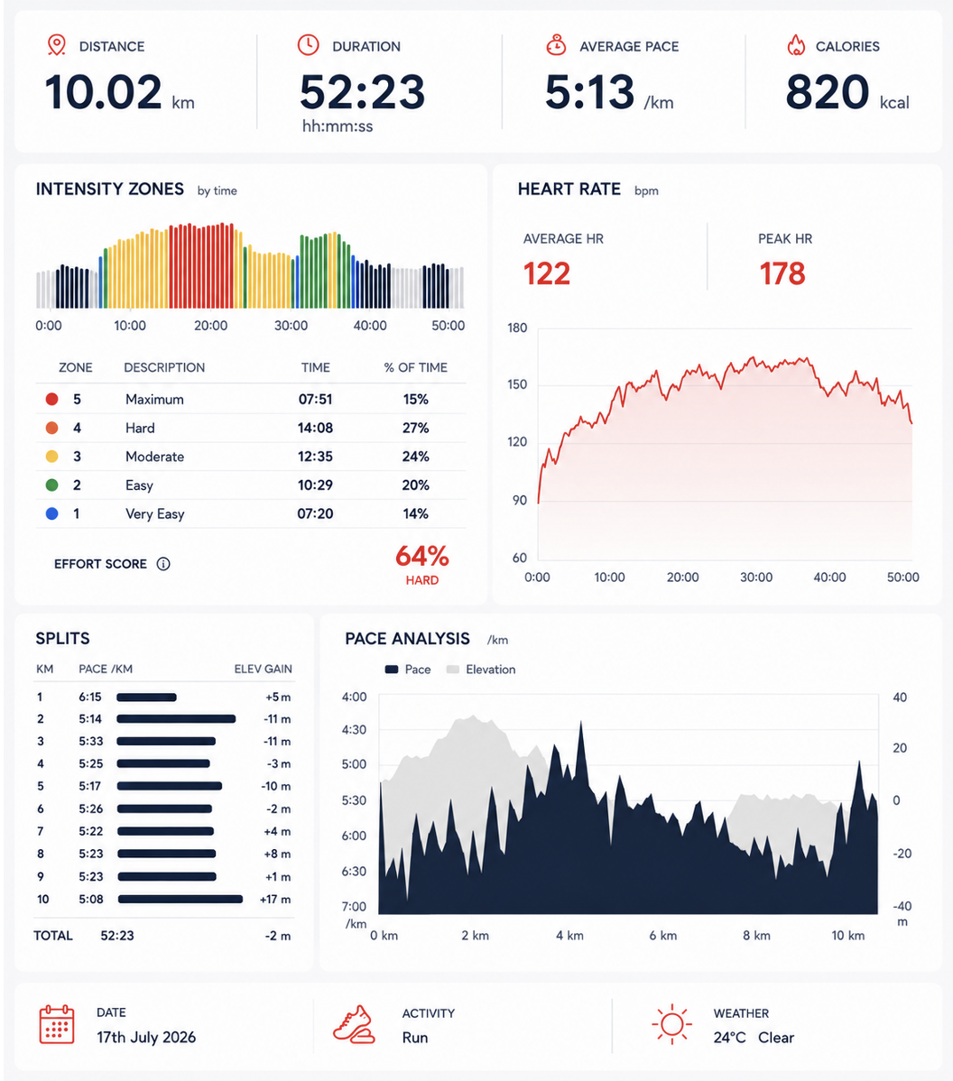 Runner's data board