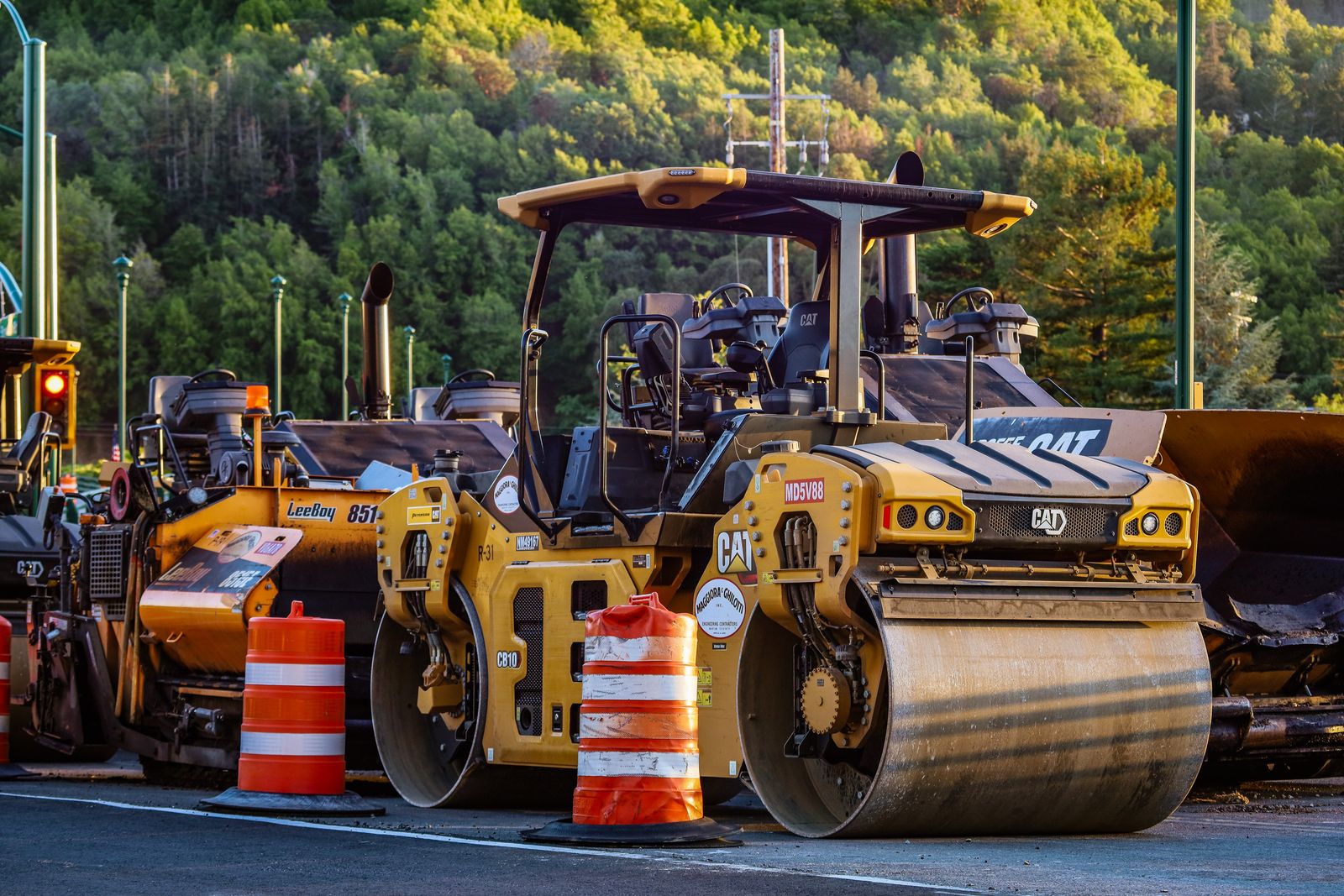 Roadworks on a highway maintenance site