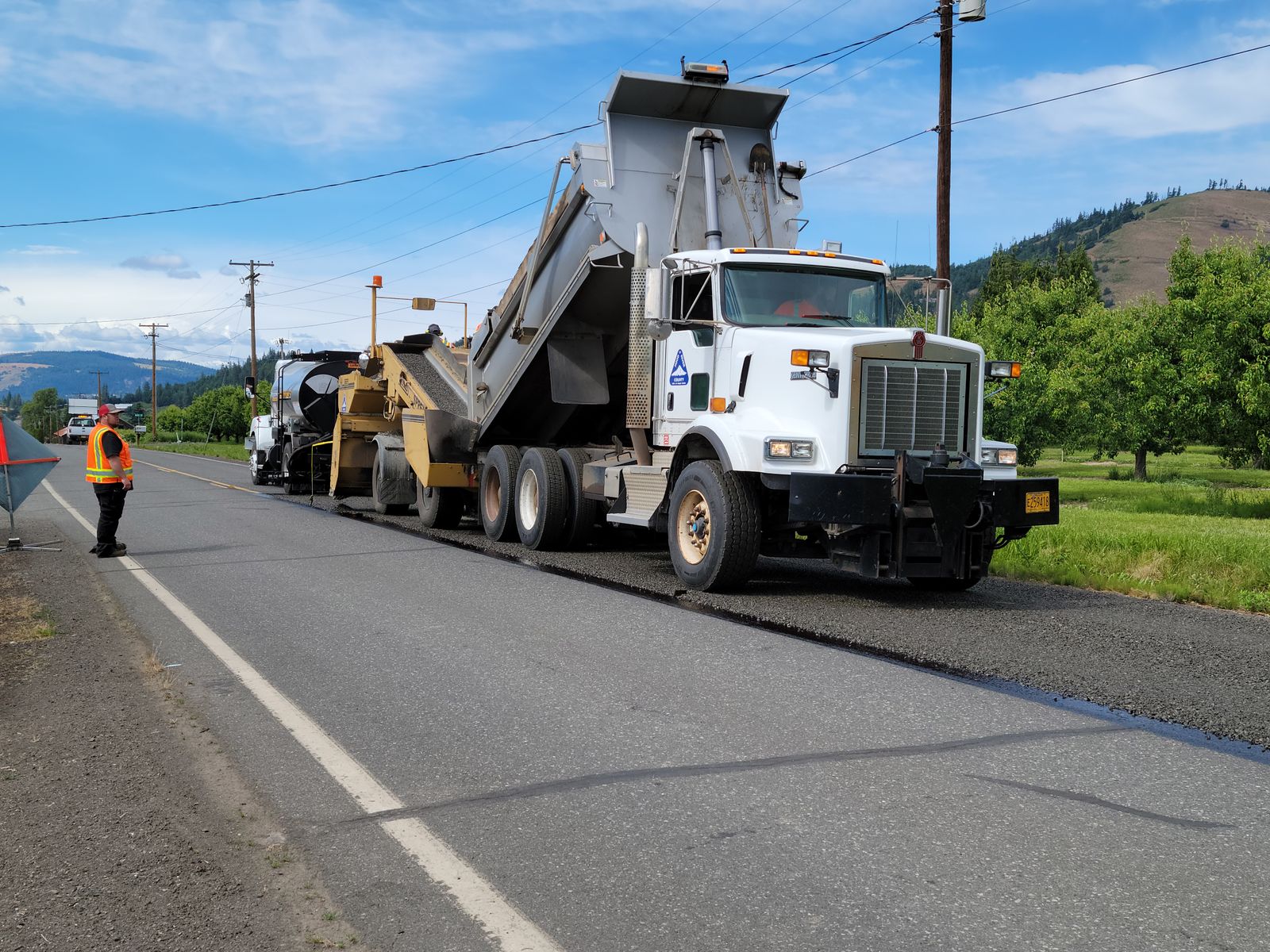 Road paving works in progress